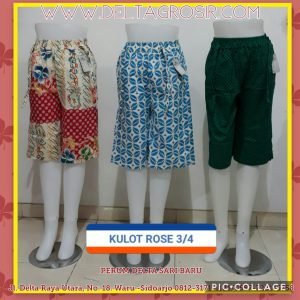 Obral Grosir Baju Murah Kulakan Surabaya Supplier Celana Kulot Rose 3 4 Wanita Dewasa Murah Surabaya  